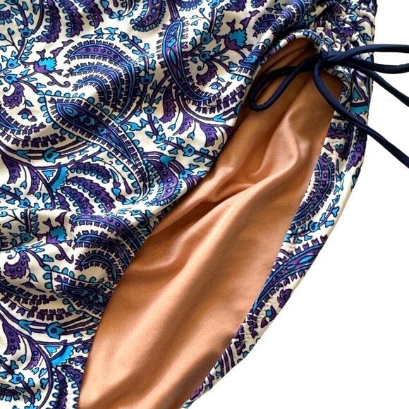 J. Crew Reimagined Plus Size 2X Ruched Swim Bikini Bottoms High Rise Paisley - Picture 4 of 12